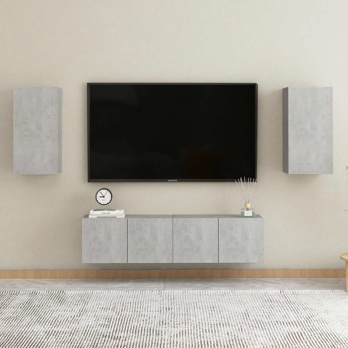 vidaXL TV Cabinets 2 pcs Concrete Grey 30.5x30x60 cm Engineered Wood