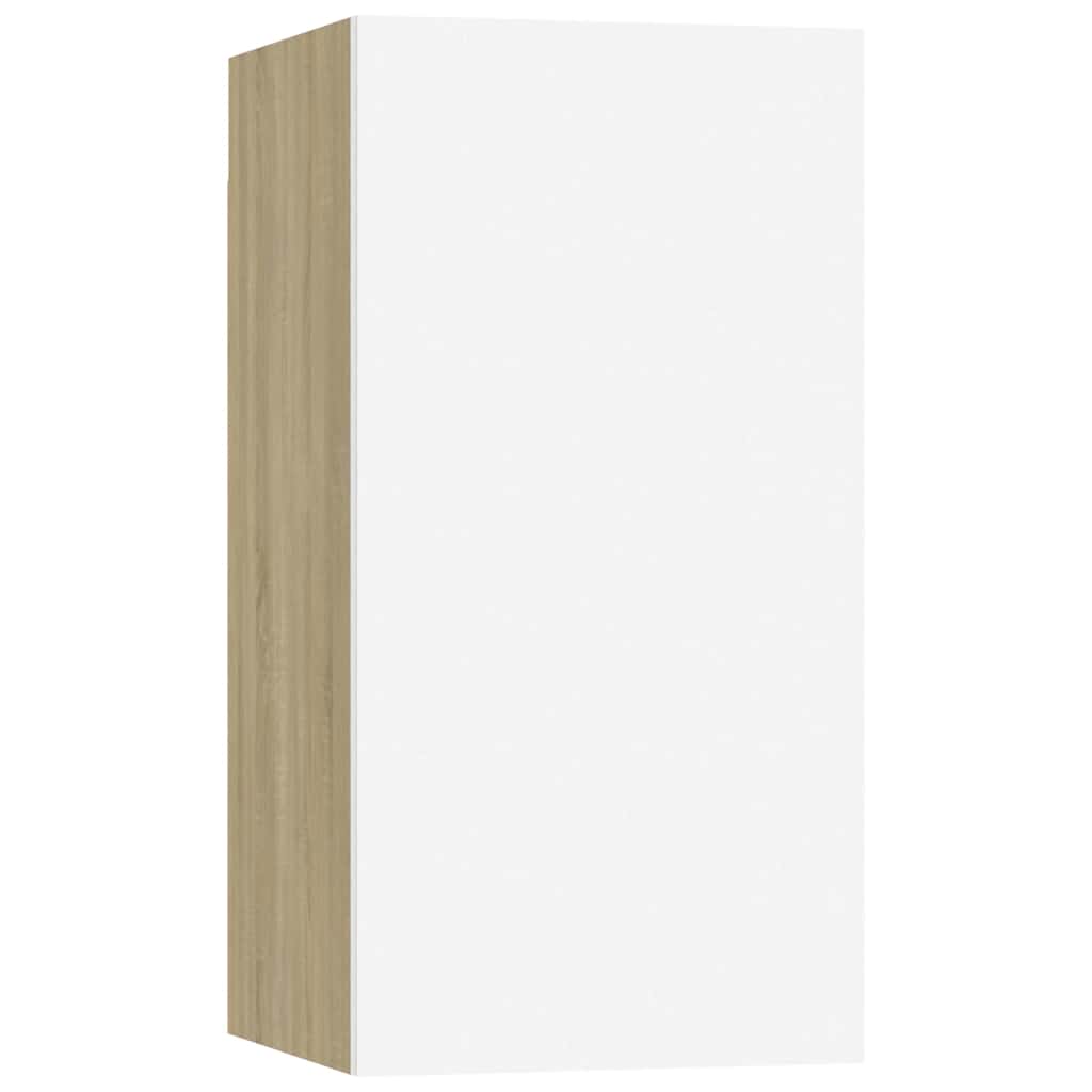 vidaXL TV Cabinet White and Sonoma Oak 30.5x30x60 cm Engineered Wood