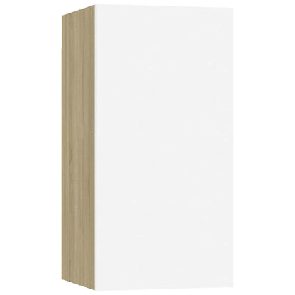 vidaXL TV Cabinet White and Sonoma Oak 30.5x30x60 cm Engineered Wood