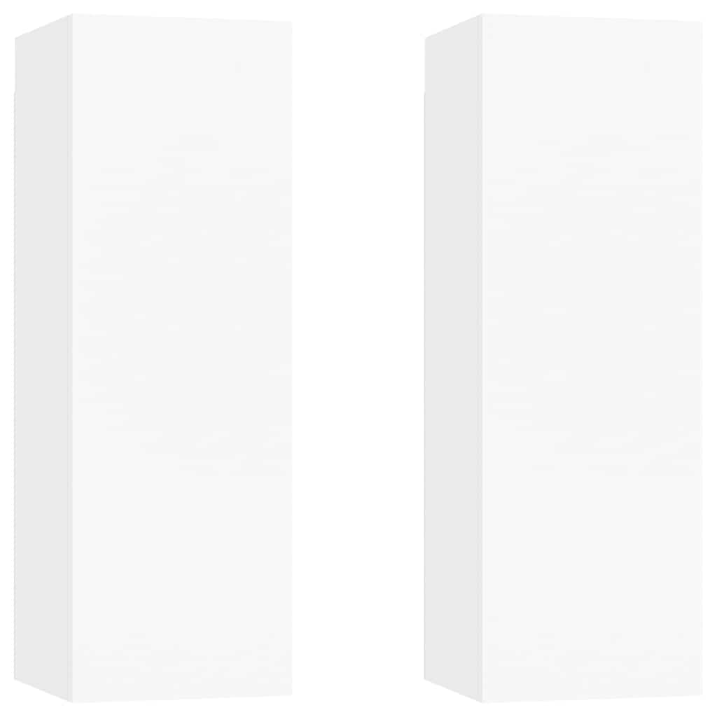 vidaXL TV Cabinets 2 pcs White 30.5x30x90 cm Engineered Wood