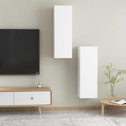 803345 vidaXL 2 Piece TV Cabinet Set White 30,5x30x90 cm Engineered Wood