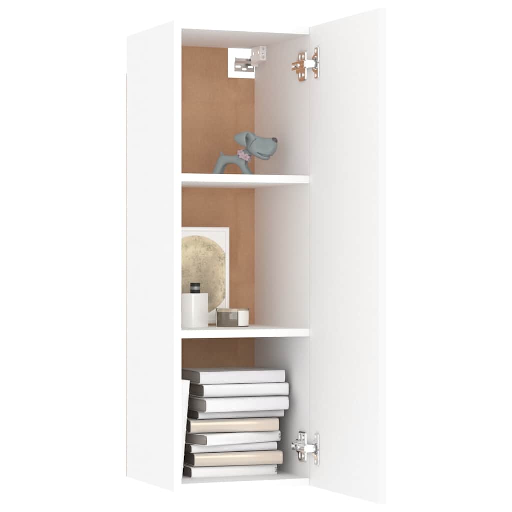 vidaXL TV Cabinets 2 pcs White 30.5x30x90 cm Engineered Wood