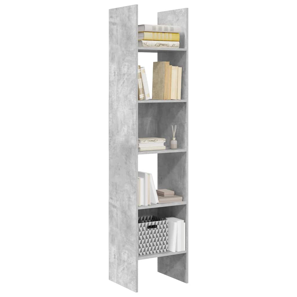 803402 vidaXL Book Cabinet Concrete Grey 40x35x180 cm Engineered Wood
