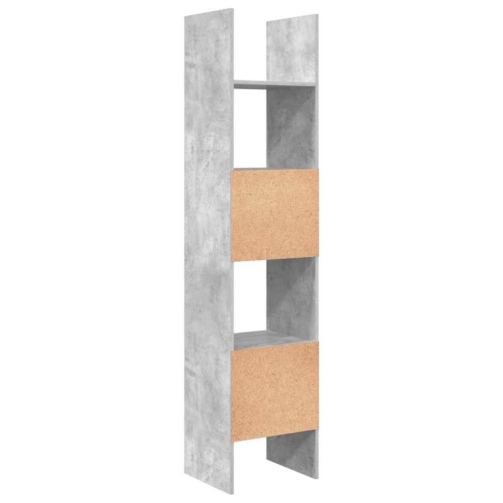 803402 vidaXL Book Cabinet Concrete Grey 40x35x180 cm Engineered Wood