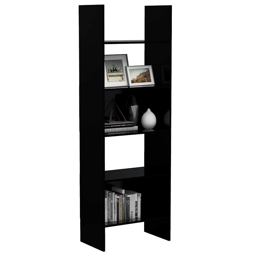 803408 vidaXL Book Cabinet Black 60x35x180 cm Engineered Wood