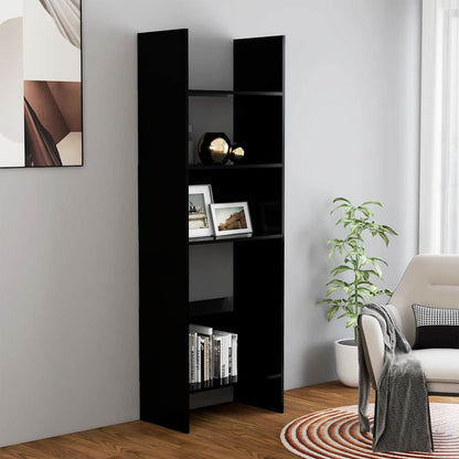 803408 vidaXL Book Cabinet Black 60x35x180 cm Engineered Wood