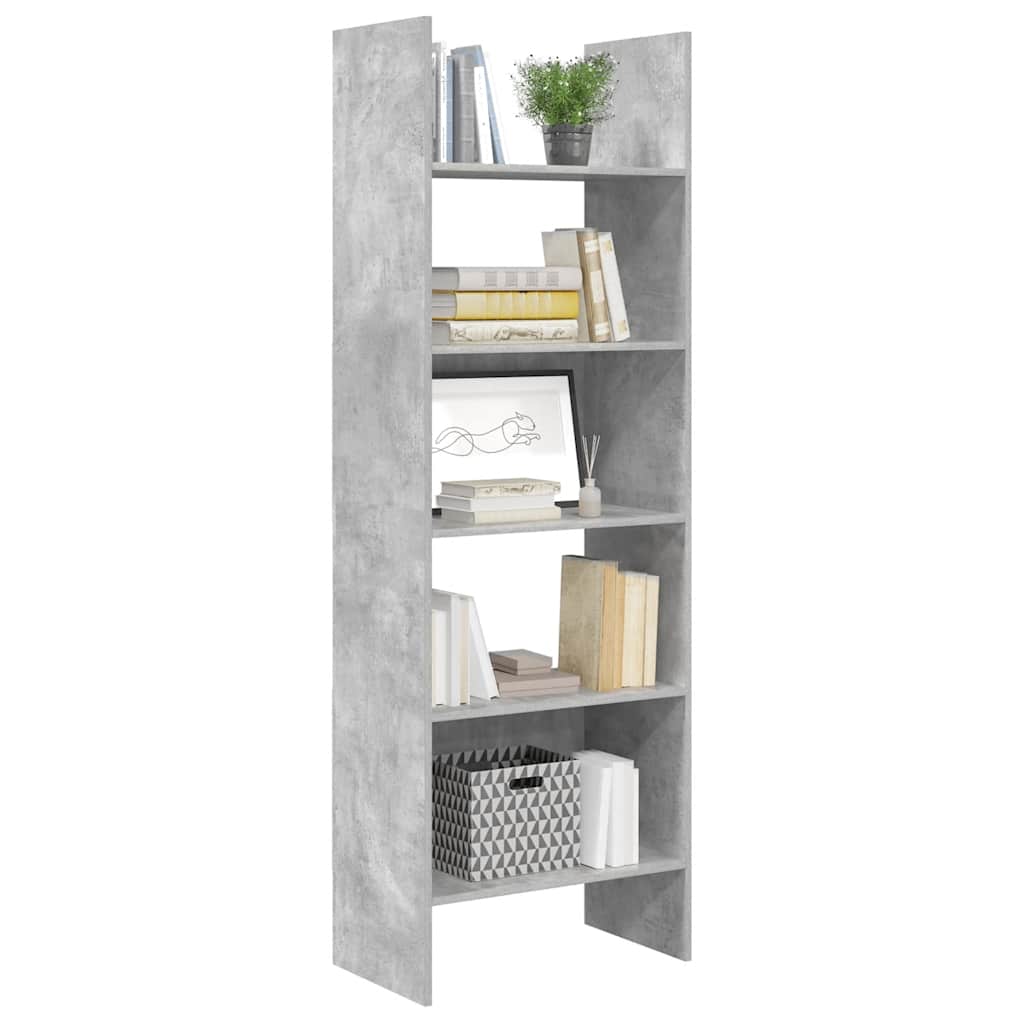 vidaXL Book Cabinet Concrete Grey 60x35x180 cm Engineered Wood