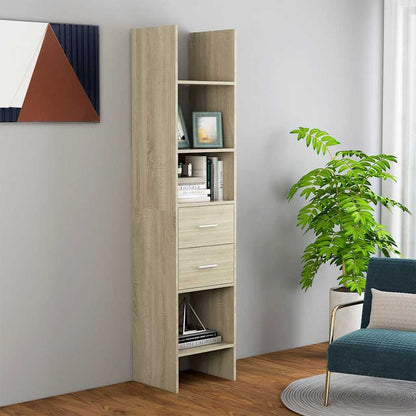 vidaXL Book Cabinet Sonoma Oak 40x35x180 cm Engineered Wood