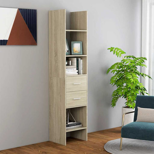 vidaXL Book Cabinet Sonoma Oak 40x35x180 cm Engineered Wood