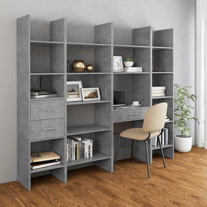 vidaXL Book Cabinet | Concrete Grey | Engineered Wood | Tall | Book Cabinet