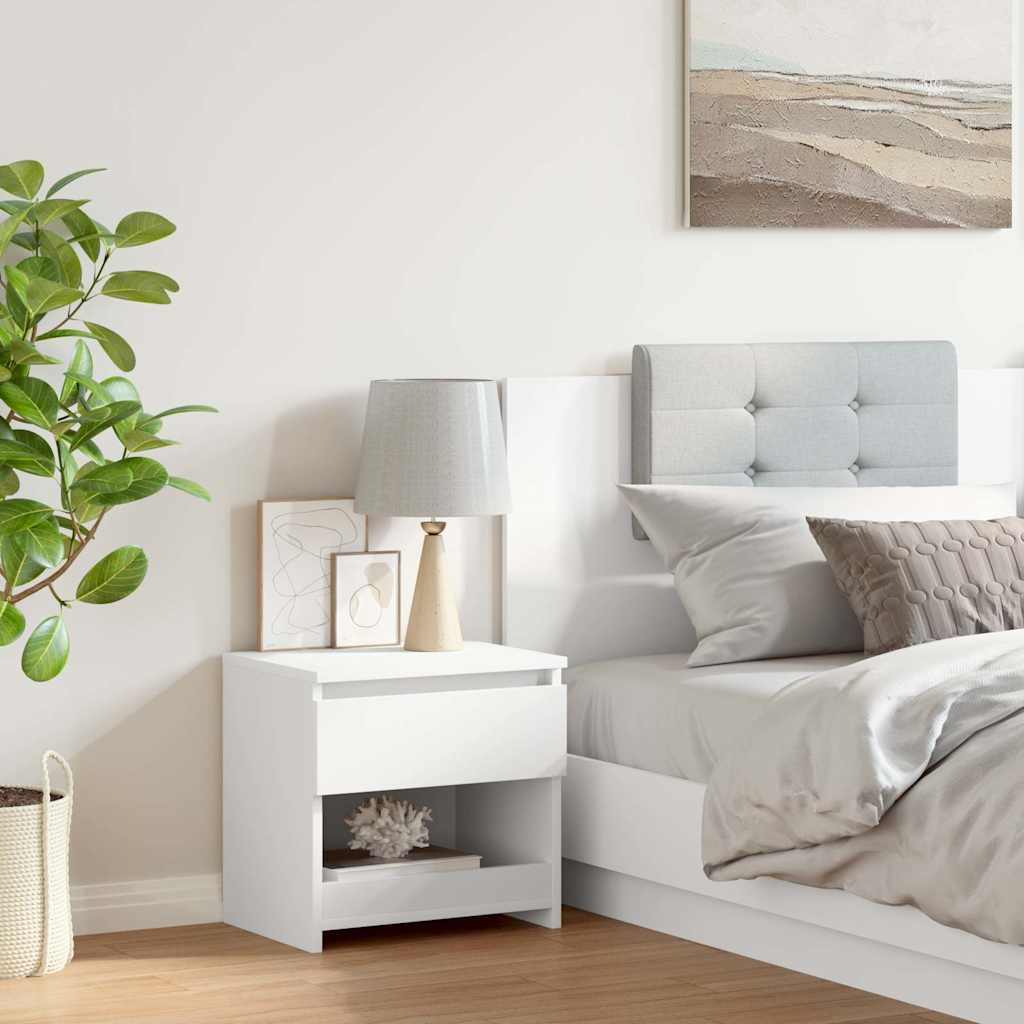 803443 vidaXL Bedside Cabinet White 40x30x39 cm Engineered Wood