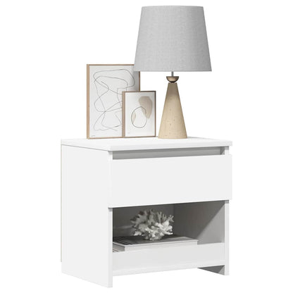 803443 vidaXL Bedside Cabinet White 40x30x39 cm Engineered Wood