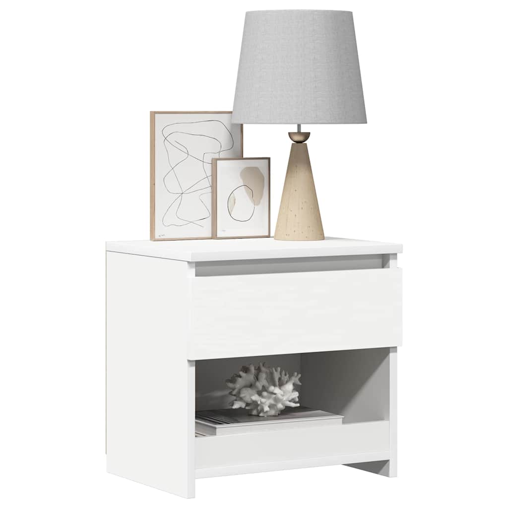 803443 vidaXL Bedside Cabinet White 40x30x39 cm Engineered Wood