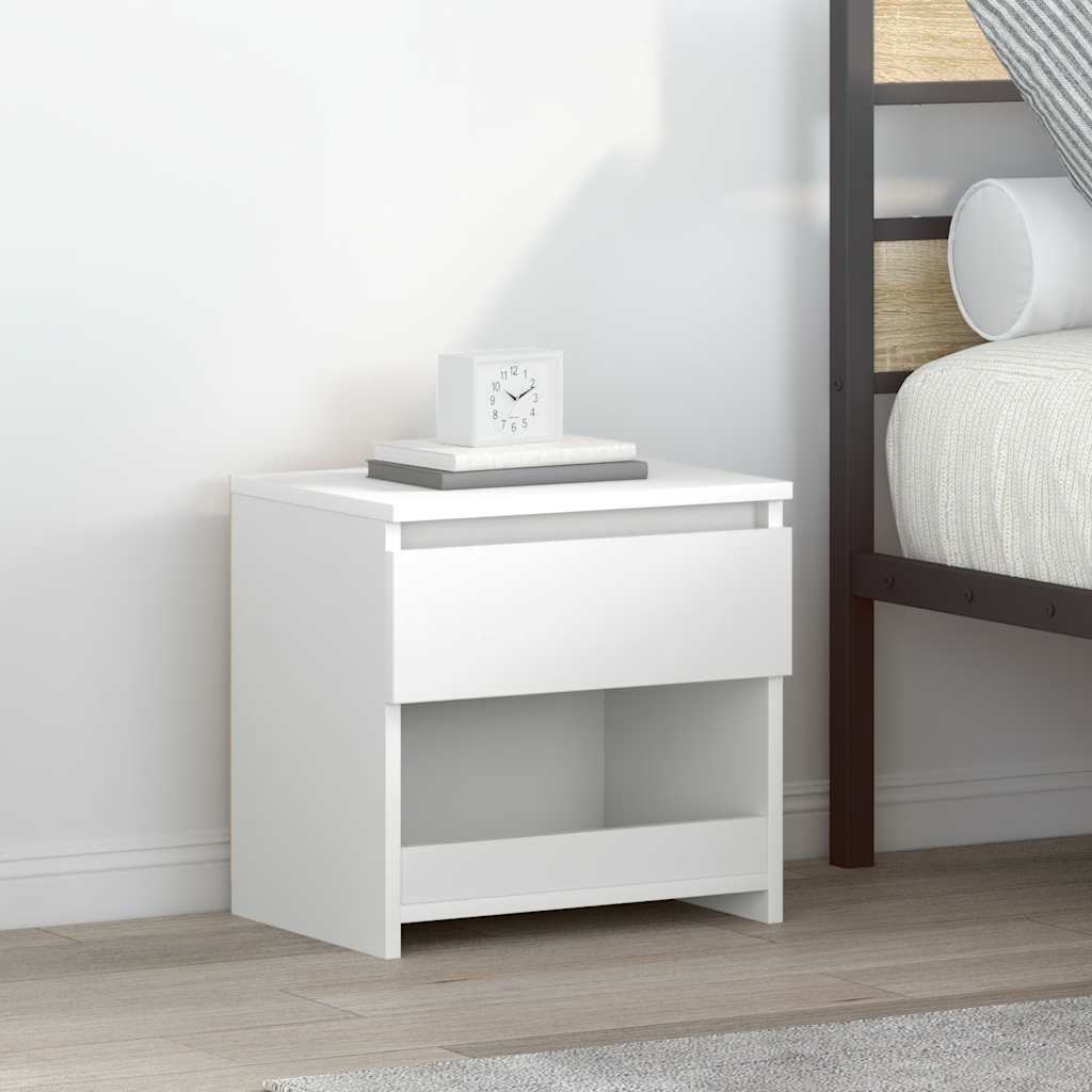 803443 vidaXL Bedside Cabinet White 40x30x39 cm Engineered Wood