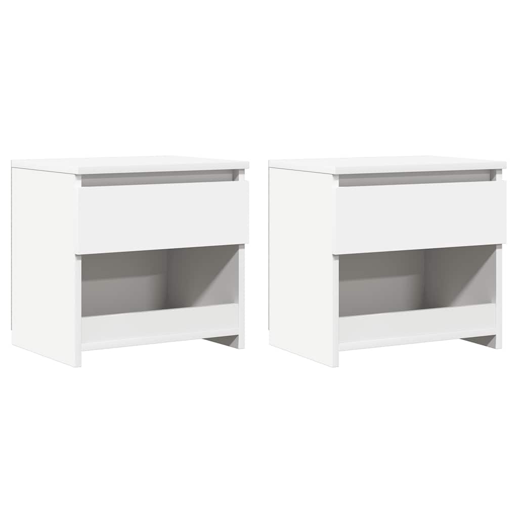vidaXL Bedside Cabinets 2 pcs White 40x30x39 cm Engineered Wood