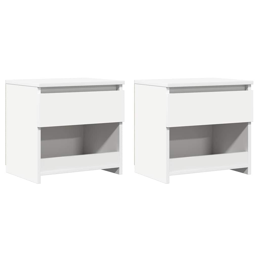 803444 vidaXL Bedside Cabinets 2 pcs White 40x30x39 cm Engineered Wood
