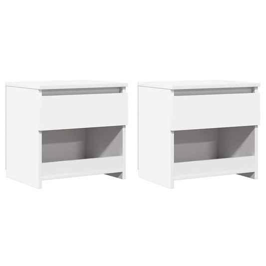 803444 vidaXL Bedside Cabinets 2 pcs White 40x30x39 cm Engineered Wood