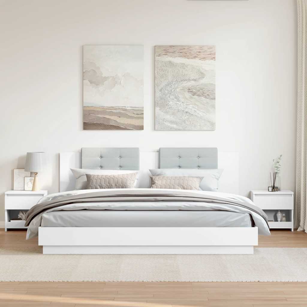 vidaXL Bedside Cabinets 2 pcs White 40x30x39 cm Engineered Wood