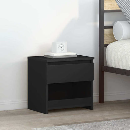 803445 vidaXL Bedside Cabinet Black 40x30x39 cm Engineered Wood
