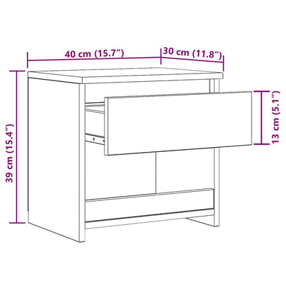803449 vidaXL Bedside Cabinet Sonoma Oak 40x30x39 cm Engineered Wood