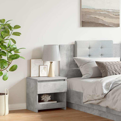 803451 vidaXL Bedside Cabinet Concrete Grey 40x30x39 cm Engineered Wood