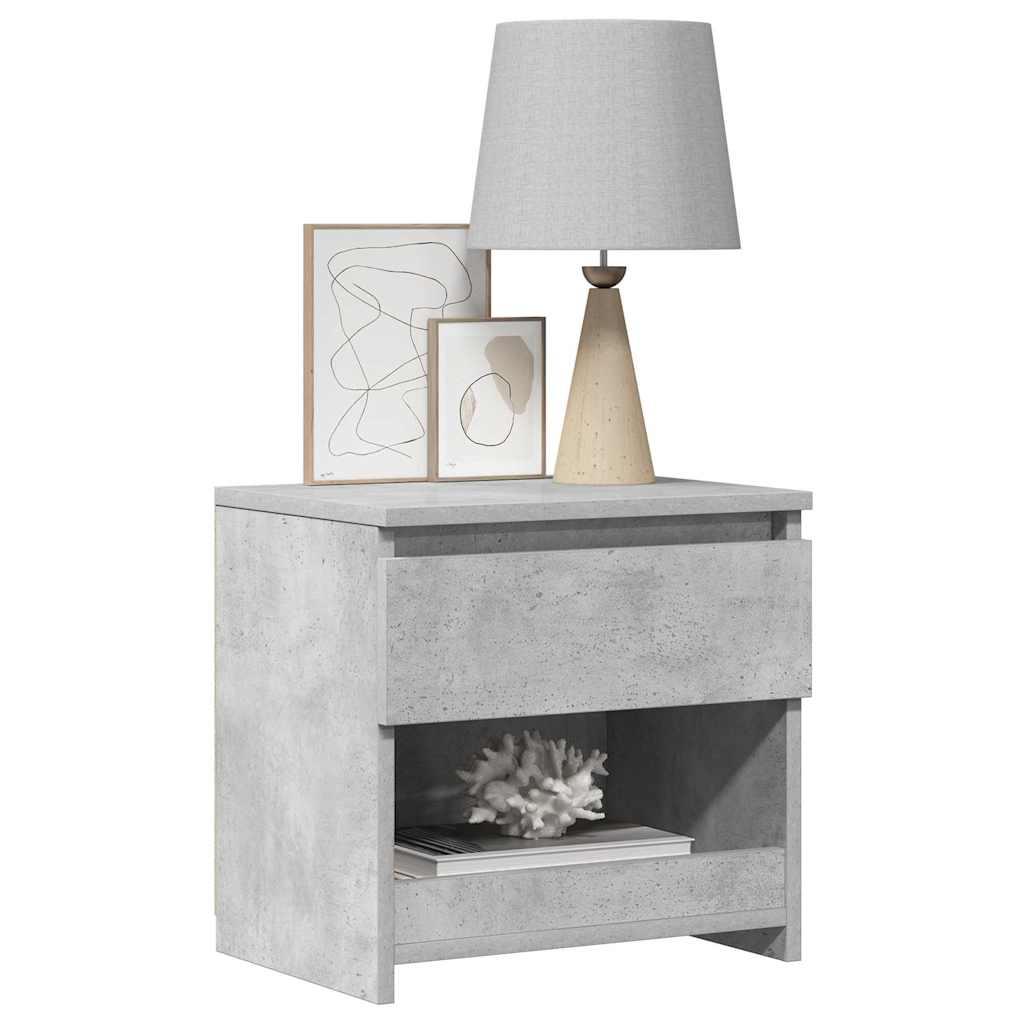 803451 vidaXL Bedside Cabinet Concrete Grey 40x30x39 cm Engineered Wood