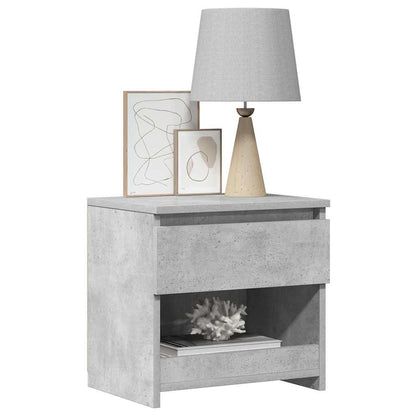 803451 vidaXL Bedside Cabinet Concrete Grey 40x30x39 cm Engineered Wood