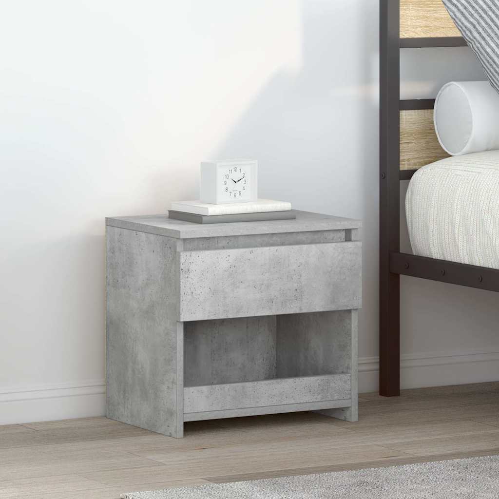803451 vidaXL Bedside Cabinet Concrete Grey 40x30x39 cm Engineered Wood