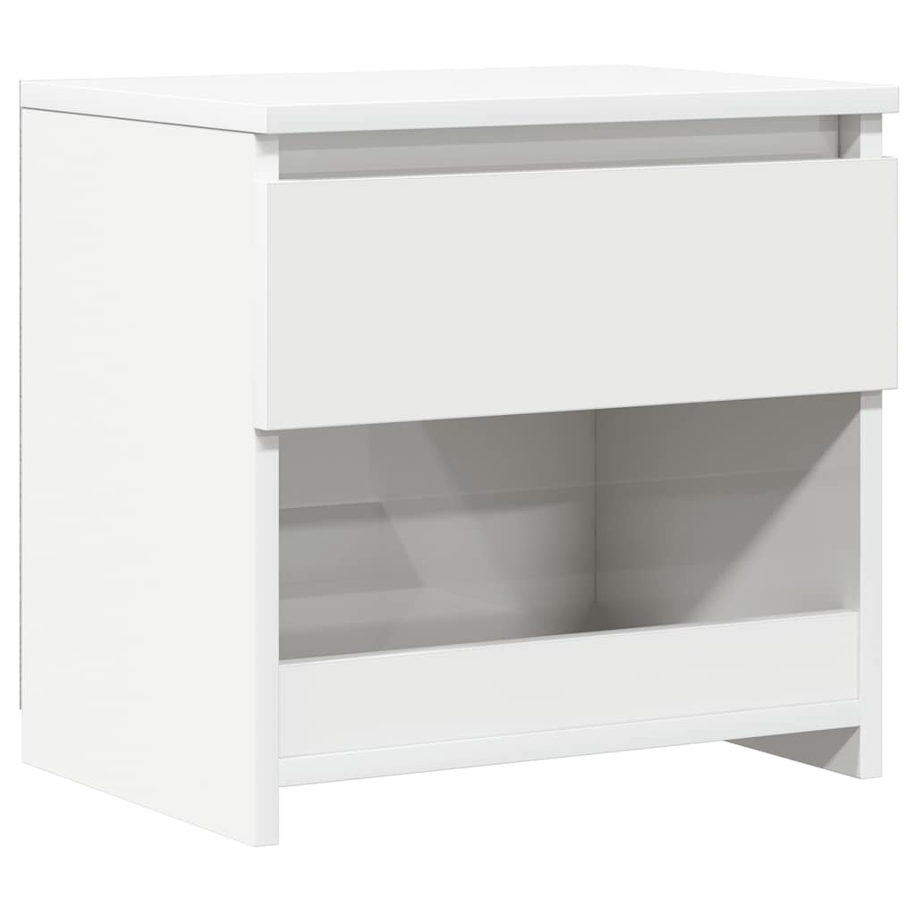 vidaXL Bedside Cabinet | High gloss white | Engineered wood | Medium