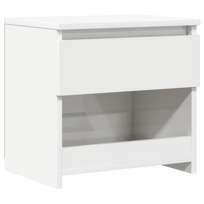 vidaXL Bedside Cabinet | High gloss white | Engineered wood | Medium