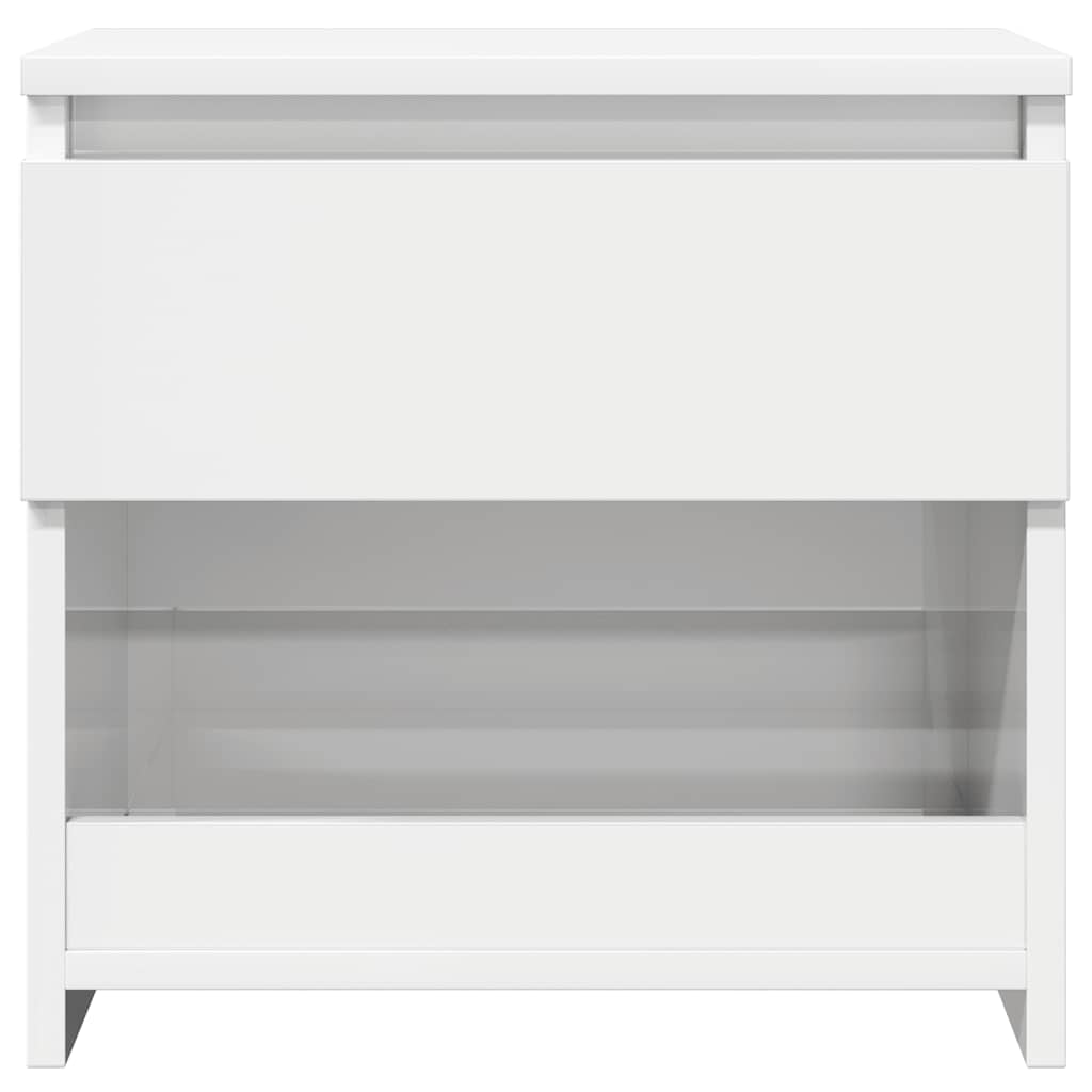 vidaXL Bedside Cabinet | High gloss white | Engineered wood | Medium