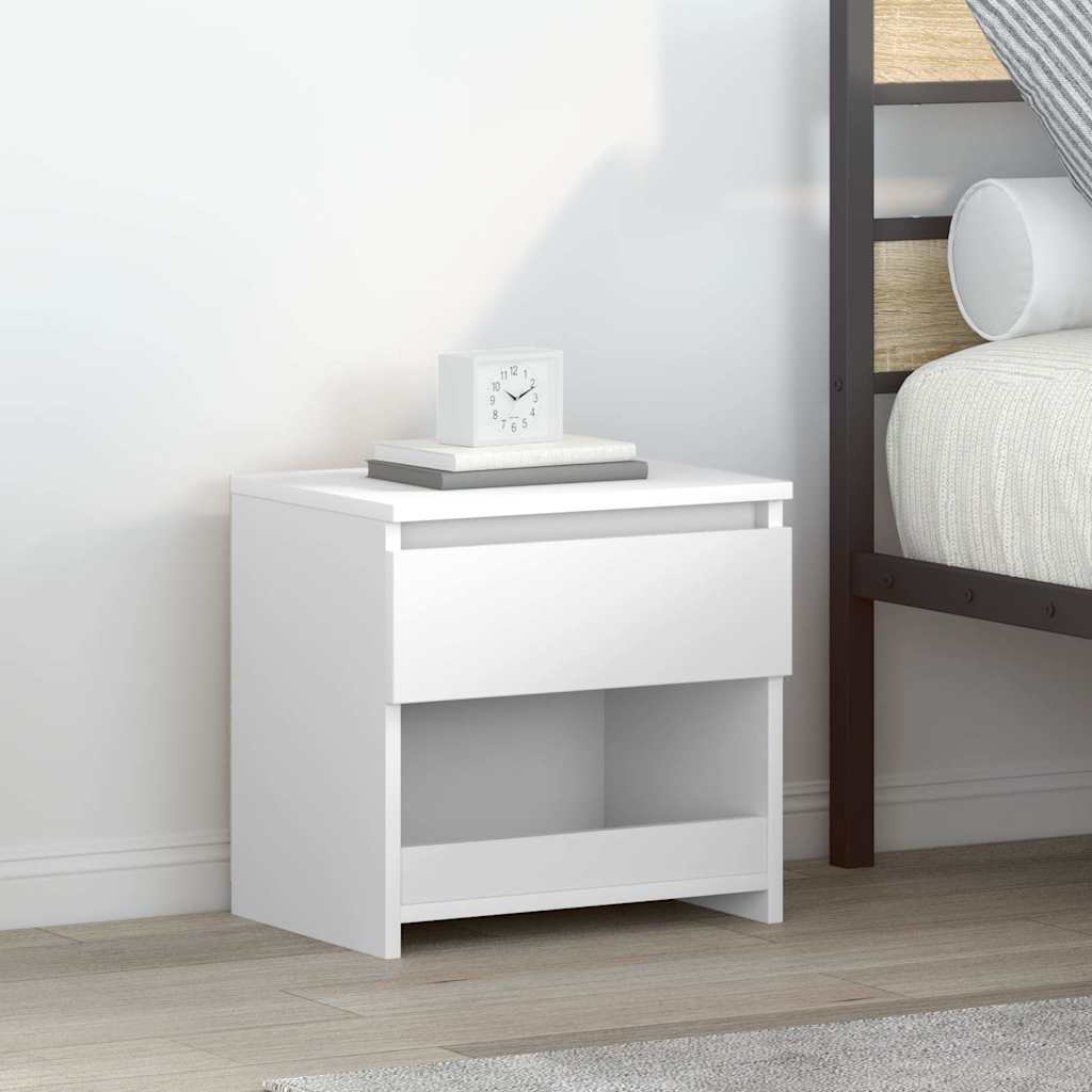vidaXL Bedside Cabinet | High gloss white | Engineered wood | Medium