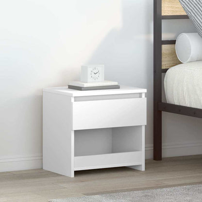 vidaXL Bedside Cabinet | High gloss white | Engineered wood | Medium