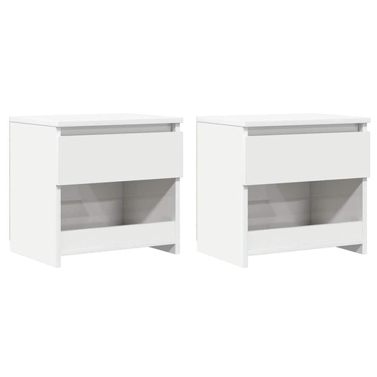 vidaXL Bedside Cabinets 2 pcs High Gloss White 40x30x39 cm