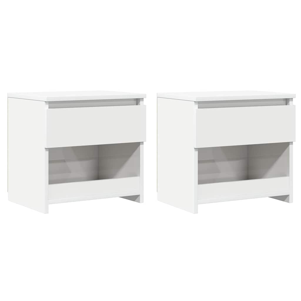 vidaXL Bedside Cabinets 2 pcs High Gloss White 40x30x39 cm