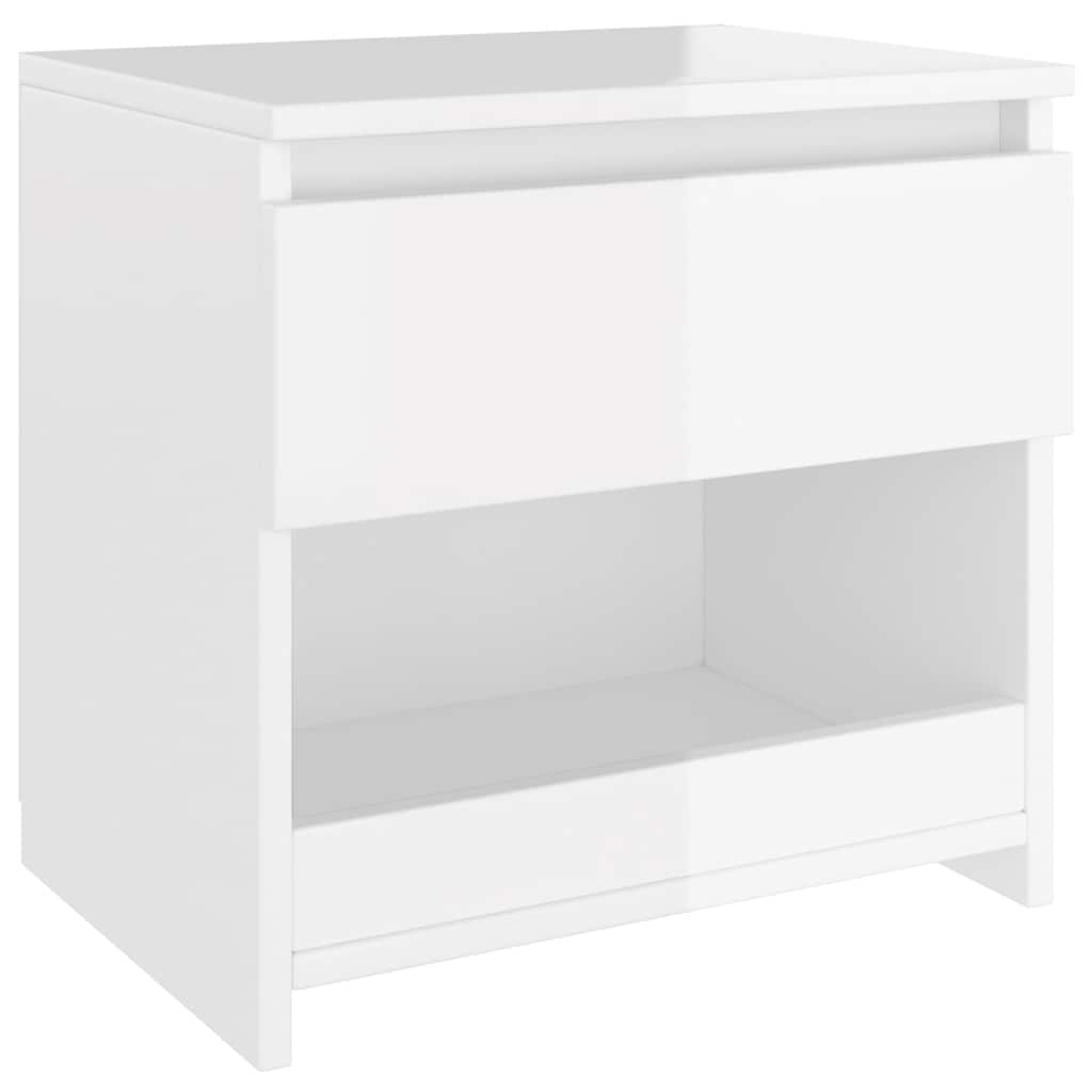 vidaXL Bedside Cabinets 2 pcs High Gloss White 40x30x39 cm