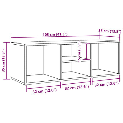 vidaXL Shoe Storage Bench | White | Engineered wood | 105 cm