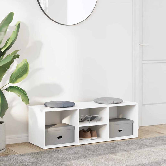 vidaXL Shoe Storage Bench White 102x35x35 cm Engineered Wood