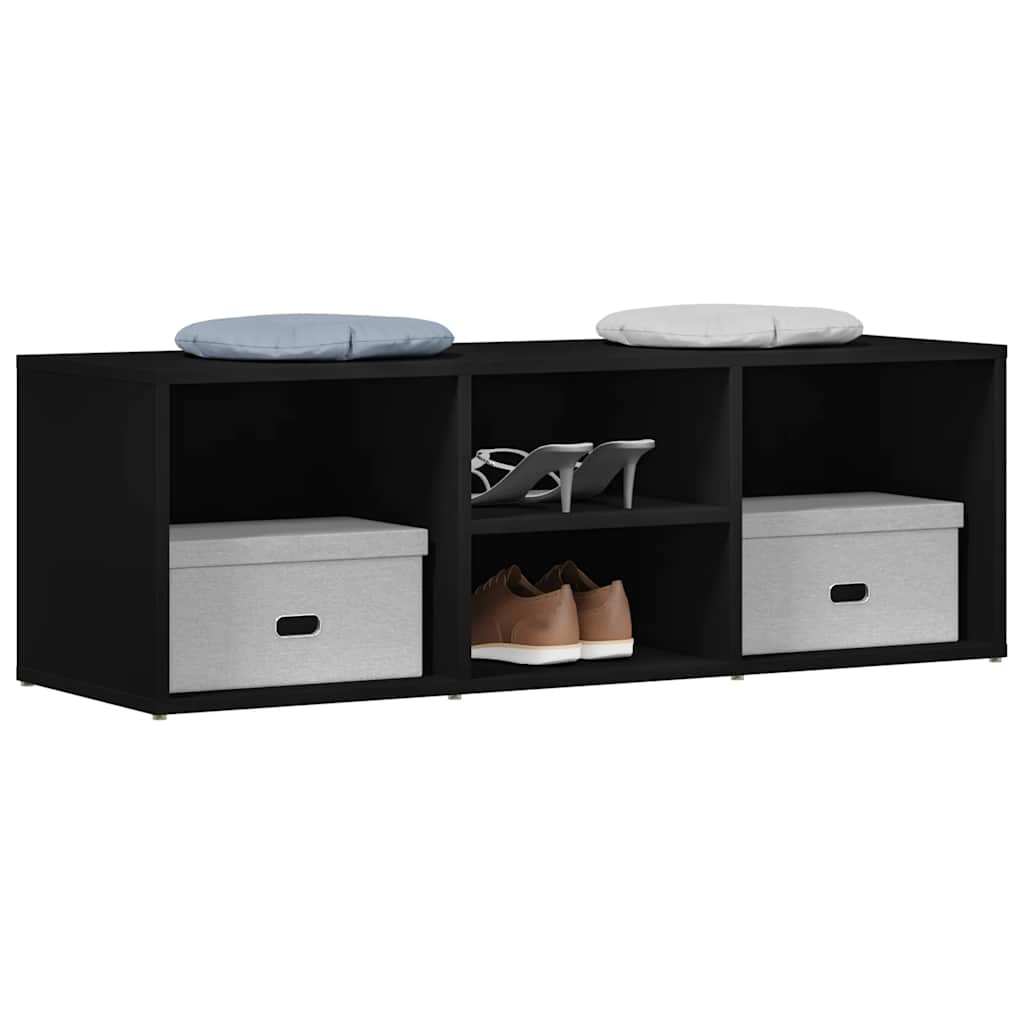 vidaXL Shoe Storage Bench | Black | Engineered Wood | Medium