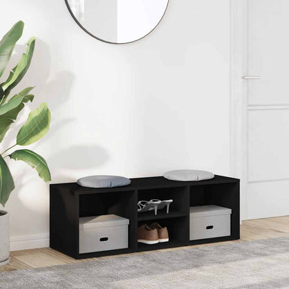 vidaXL Shoe Storage Bench | Black | Engineered Wood | Medium