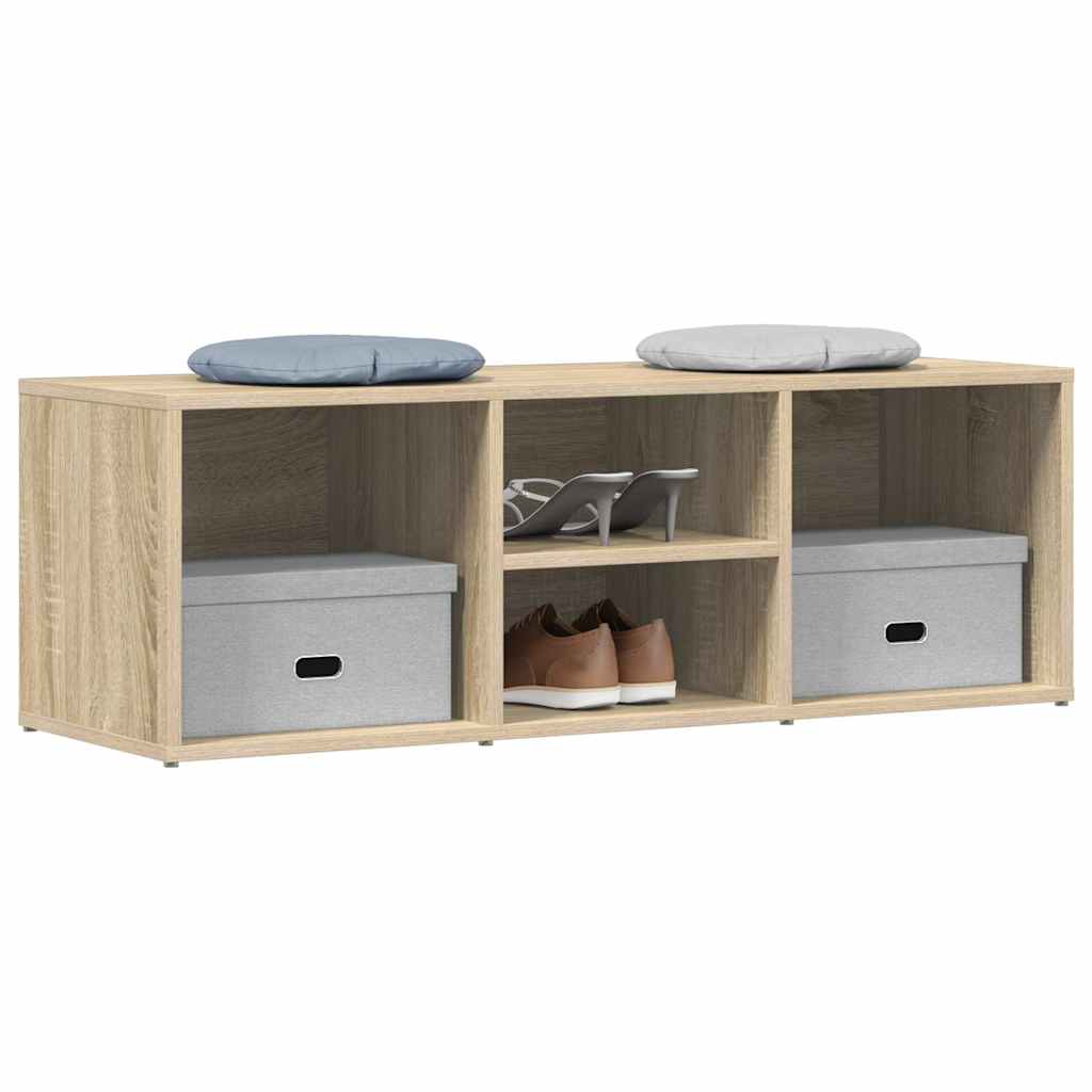 vidaXL Shoe Storage Bench Sonoma Oak 102x35x35 cm Engineered Wood