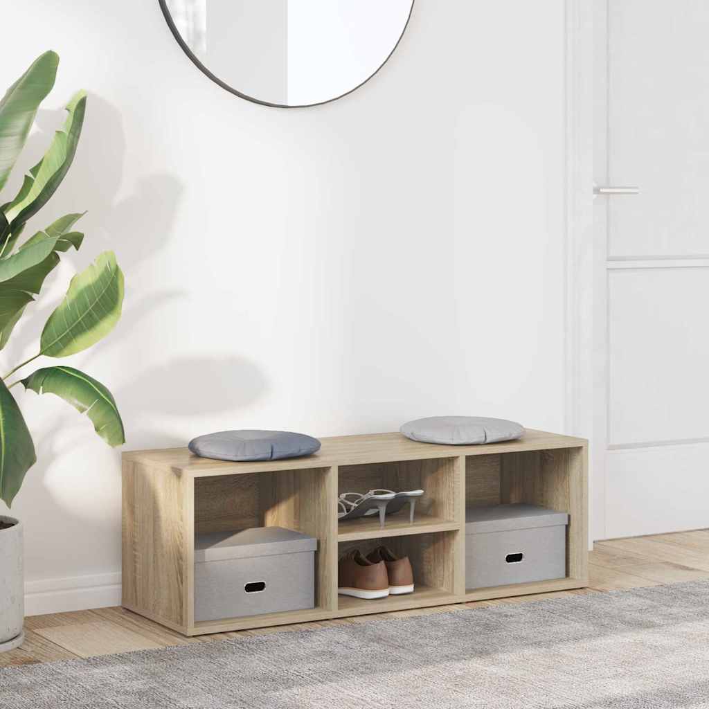 vidaXL Shoe Storage Bench Sonoma Oak 102x35x35 cm Engineered Wood