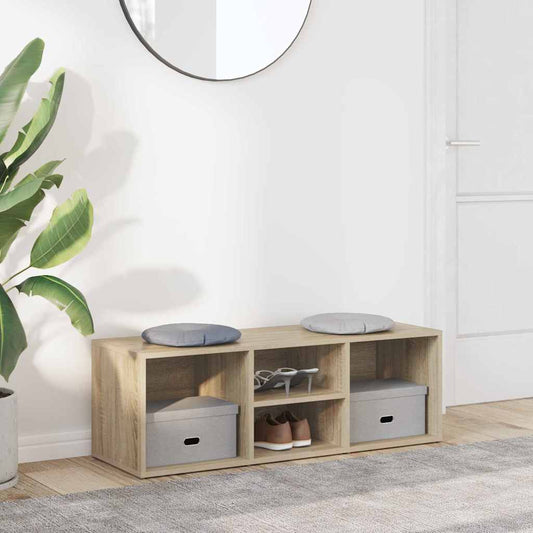 vidaXL Shoe Storage Bench Sonoma Oak 102x35x35 cm Engineered Wood