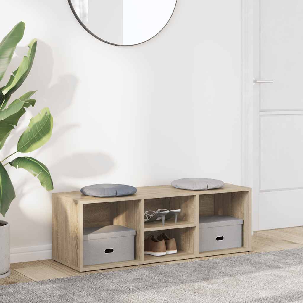 vidaXL Shoe Storage Bench Sonoma Oak 102x35x35 cm Engineered Wood
