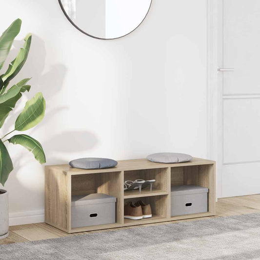 vidaXL Shoe Storage Bench Sonoma Oak 102x35x35 cm Engineered Wood
