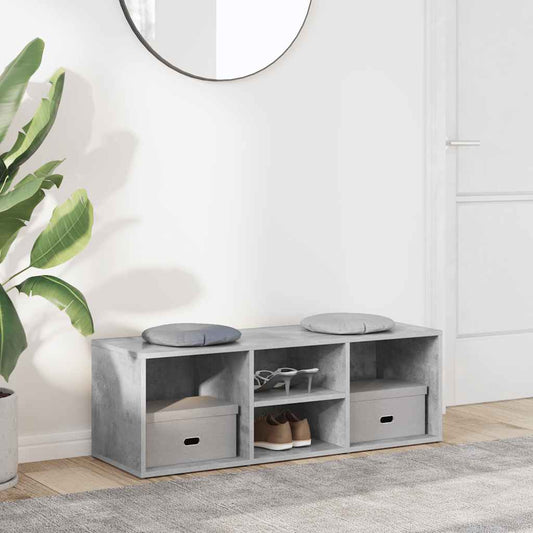 vidaXL Shoe Storage Bench Concrete Grey 102x35x35 cm Engineered Wood