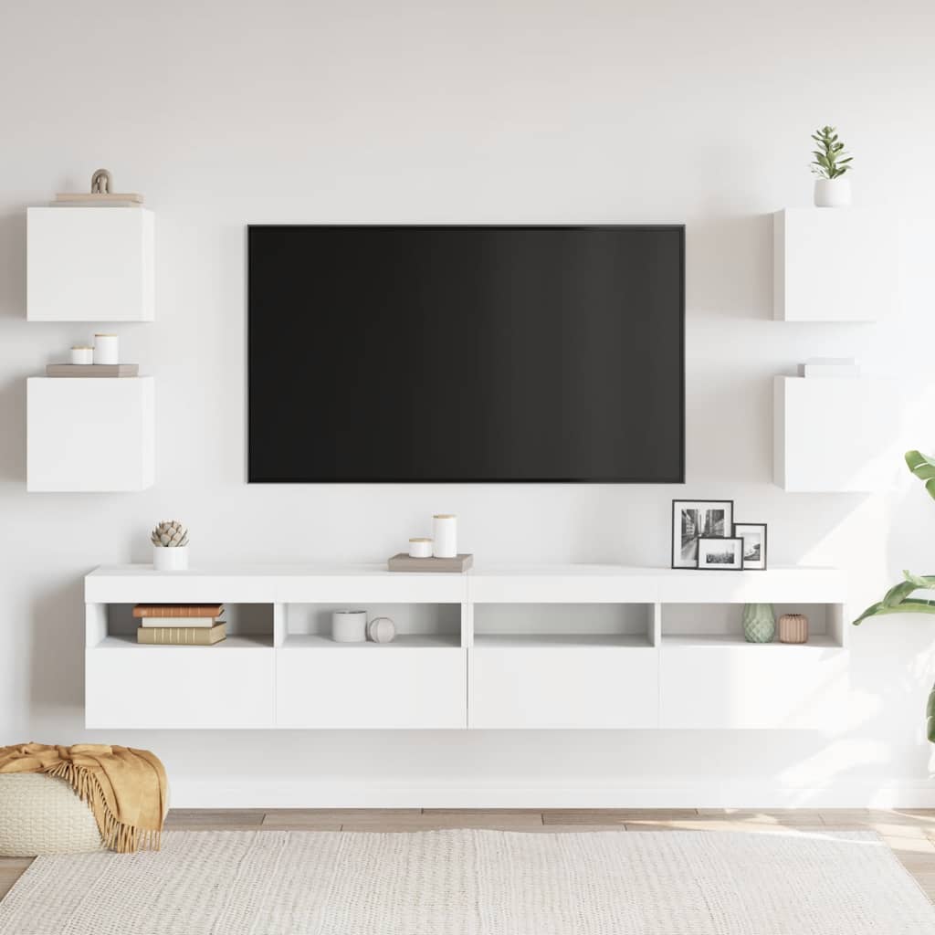 vidaXL Wall Mounted TV Cabinets 4 pcs White 30.5x30x30 cm