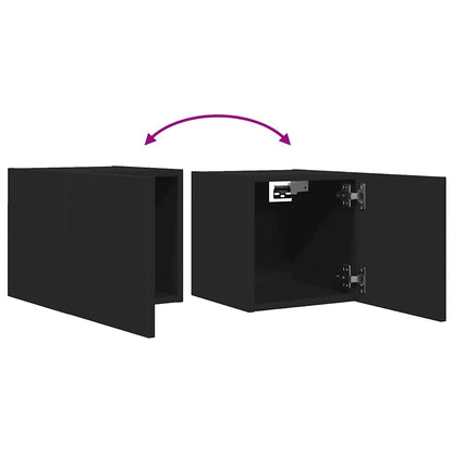 vidaXL Wall Mounted TV Cabinets 2 pcs Black 30.5x30x30 cm