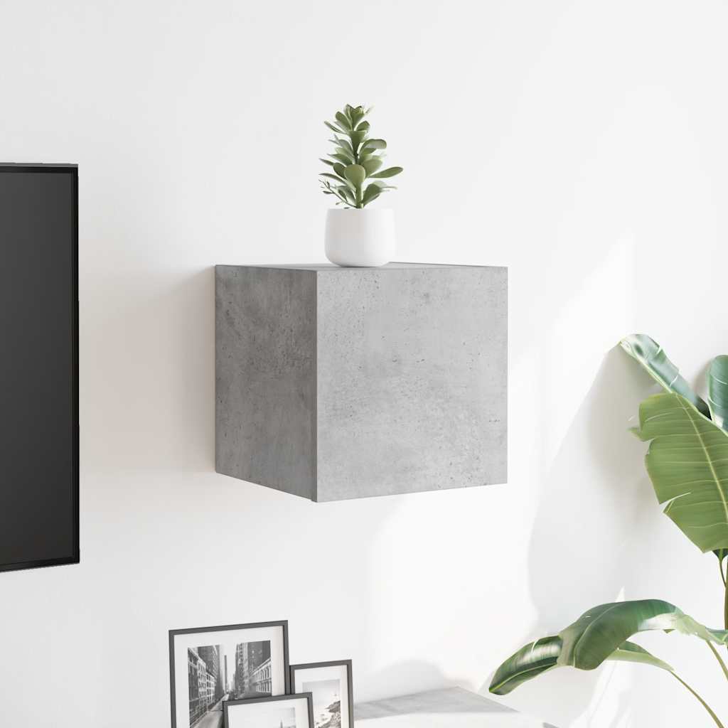 vidaXL Wall Mounted TV Cabinet Concrete Grey 30.5x30x30 cm