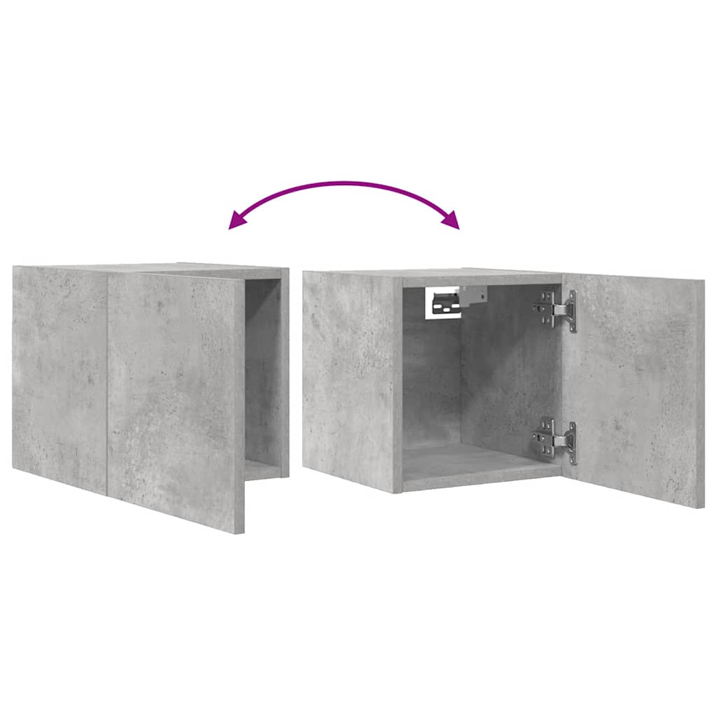 vidaXL Wall Mounted TV Cabinet Concrete Grey 30.5x30x30 cm